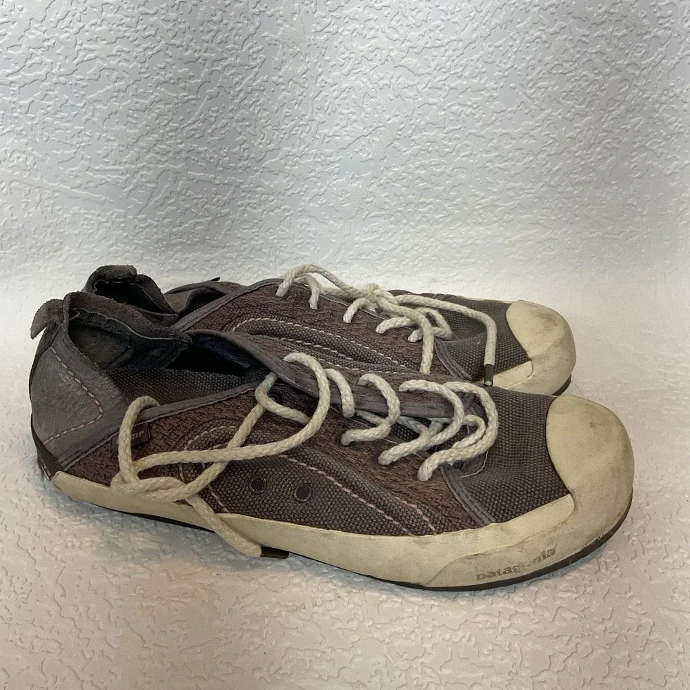 Patagonia Patrol  Brown Leather/Hemp Lace-Up Sneakers Sz 7,5